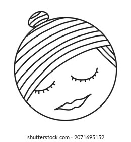 Abstract girl drawn by line. Portrait in a minimalistic style. Suitable for a logo of cosmetics or a beauty salon and an icon for the site. vector illustration