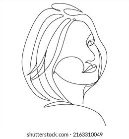 Abstraktes Mädchen mit kontinuierlicher, einzeiliger Zeichnungs-Minimalismus-Design einzeln auf weißem Hintergrund