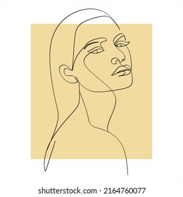 Abstraktes Mädchen mit kontinuierlicher, einzeiliger Zeichnungs-Minimalismus-Design einzeln auf weißem Hintergrund
