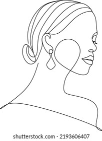 Abstraktes Mädchen mit kontinuierlicher, einzeiliger Zeichnungs-Minimalismus-Design einzeln auf weißem Hintergrund