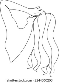 Abstract girl face continuous one line drawing minimalism design isolated on white background