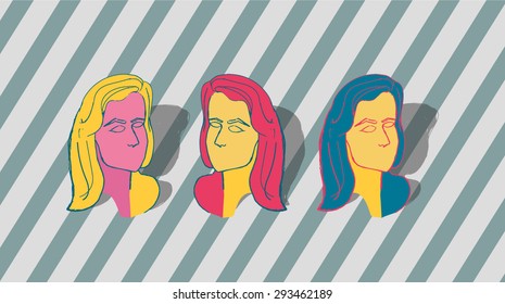 abstract girl illustration - vector