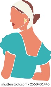 Abstract Girl Portrait Vector Illustration