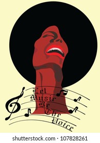 abstract girl singing