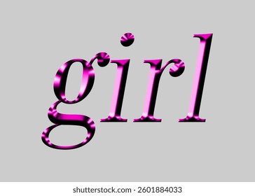 Abstract Girl Text Effect Design White Background