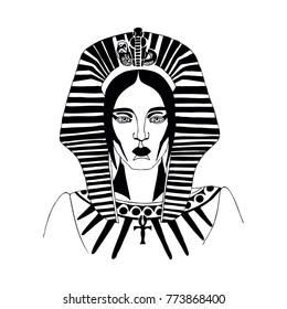 Abstract girl. Vector portrait of beautiful woman. Stylized portrait of a girl.