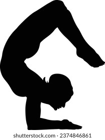 Abstract girl yoga art illustration