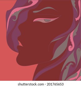 abstract girl's face. vector illustration