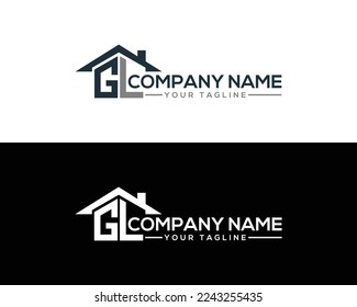 Abstract GL Letter Creative Home Shape Logo Design. Unique Real Estate, Property, Construction Business identity Vector Icon. 