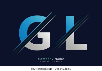 Abstract GL letter logo design template. Vector Logo Illustration.