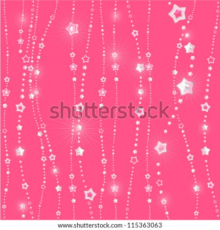 Abstract glamour pattern with glittering stars. Vector background
