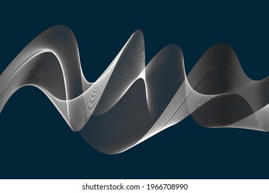 Abstract glare white light wave background with black backdrop