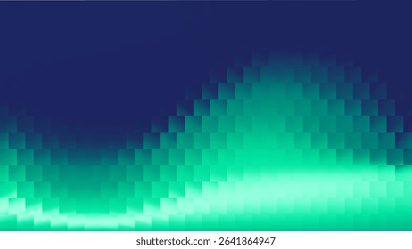 Abstract Glass Background with Ribbed Texture Pattern and Vibrant Green Blue Gradient. Premium Vertical Lines or Fluted Tile Surface for Luxury Decor. Wave Distortion and Refraction.