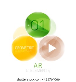 Abstract glass circles with sample text. Option info banner. Business diagram layout, air glossy futuristic template