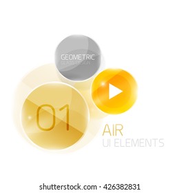 Círculos de vidro abstratos com texto de amostra. Banner de informações da opção. Layout de diagrama comercial, modelo futurista brilhante de ar