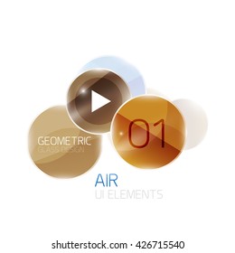 Abstract glass circles with sample text. Option info banner. Business diagram layout, air glossy futuristic template