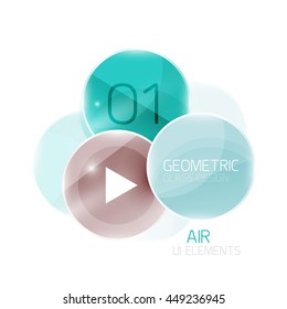 Abstrakte Glaskreise mit Beispieltext. Option Info-Banner. Geschäftsdiagramm-Layout, futuristische Hochglanzvorlage