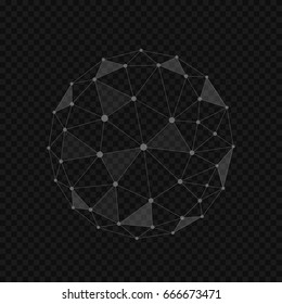 Abstract glass globe shape. Connection concept, abstract earth sphere