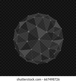 Abstract glass globe shape. Connection concept, abstract earth sphere