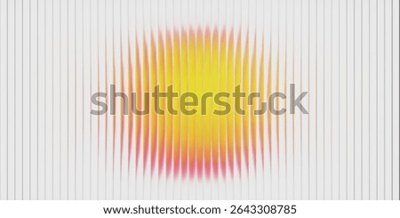 Abstract glass gradient circle with neon ribbed effect and reeded sphere texture. Futuristic fractal pattern for holographic background or tech backdrop. Vibrant rainbow blob with fluid yellow blend.