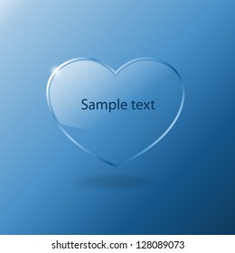 Abstract glass heart background