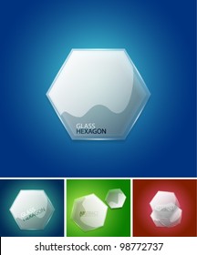 Abstract glass hexagon