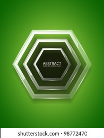 Fondo geométrico hexagonal de vidrio abstracto