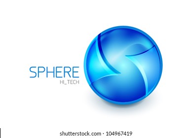 Abstract glass hi-tech sphere logo icon