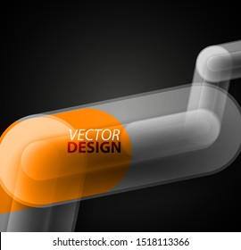 Abstract glass or metallic chain connections in the black. Hi-tech futuristic design background template