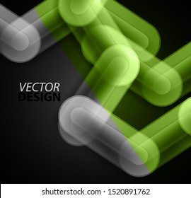 Abstract glass or metallic chain connections in the black. Hi-tech futuristic design background template