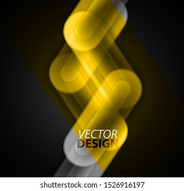Abstract glass or metallic chain connections in the black. Hi-tech futuristic design background template
