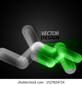 Abstract glass or metallic chain connections in the black. Hi-tech futuristic design background template