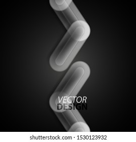 Abstract glass or metallic chain connections in the black. Hi-tech futuristic design background template