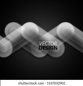 Abstract glass or metallic chain connections in the black. Hi-tech futuristic design background template