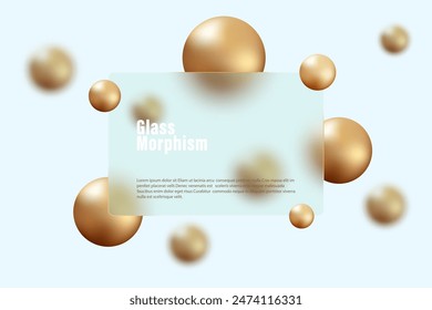 Abstract glass morphism background, landing page illustration.