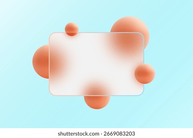 Fondo de morfismo de vidrio Abstractas con esferas naranjas. Eps 10