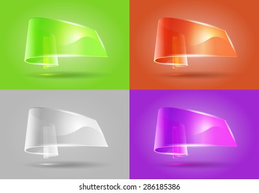 abstract glass set of colored ribbons