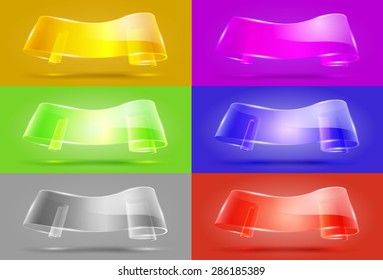 abstract glass set of colored tapes
