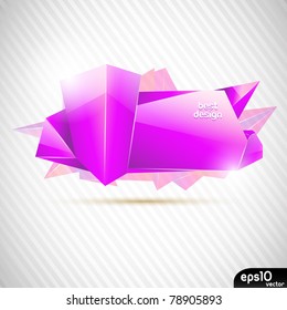 Abstract glass speech bubble (crystal banner)