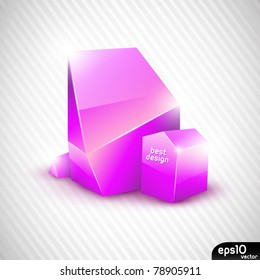 Abstract glass speech bubble (crystal banner)