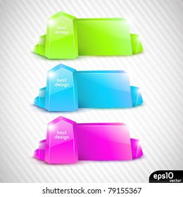 Abstract glass speech bubble (crystal banner)