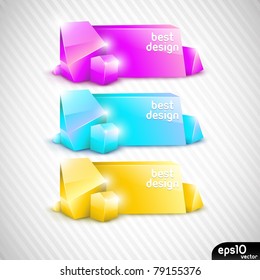 Abstract glass speech bubble (crystal banner)