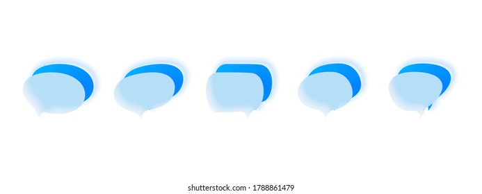 Abstract glass speech bubble shape set on white background vector illustration