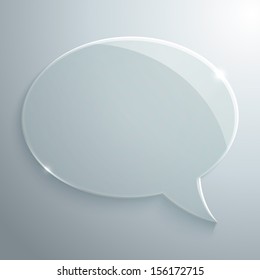 Abstract glass speech bubble vector background for your own design