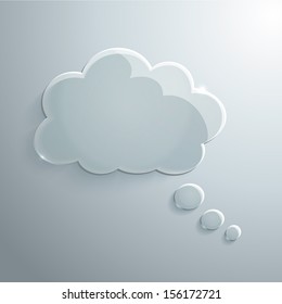 Abstract glass speech bubble vector background for your own design