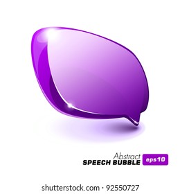 Abstract Glass Speech Bubble Violet Purple