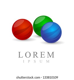 Abstract Glass Sphere Symbols - Set - Isolated On White Background - Vector Illustration, Graphic Design Editable For Your Design. Abstract Logo
