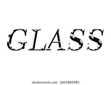 Abstract Glass Text Effect Design White Background