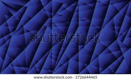 Abstract Glassy Geometric Background with Sharp Crystal Shards and Faceted 3D Shapes. Modern Navy Futuristic Technology Pattern for Luxury Corporate Presentation and Creative Digital Wallpaper Art.