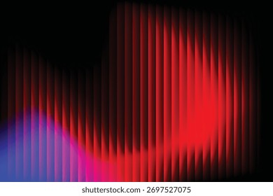 Abstractas luz de degradado rojo y púrpura vidrioso sobre fondo oscuro